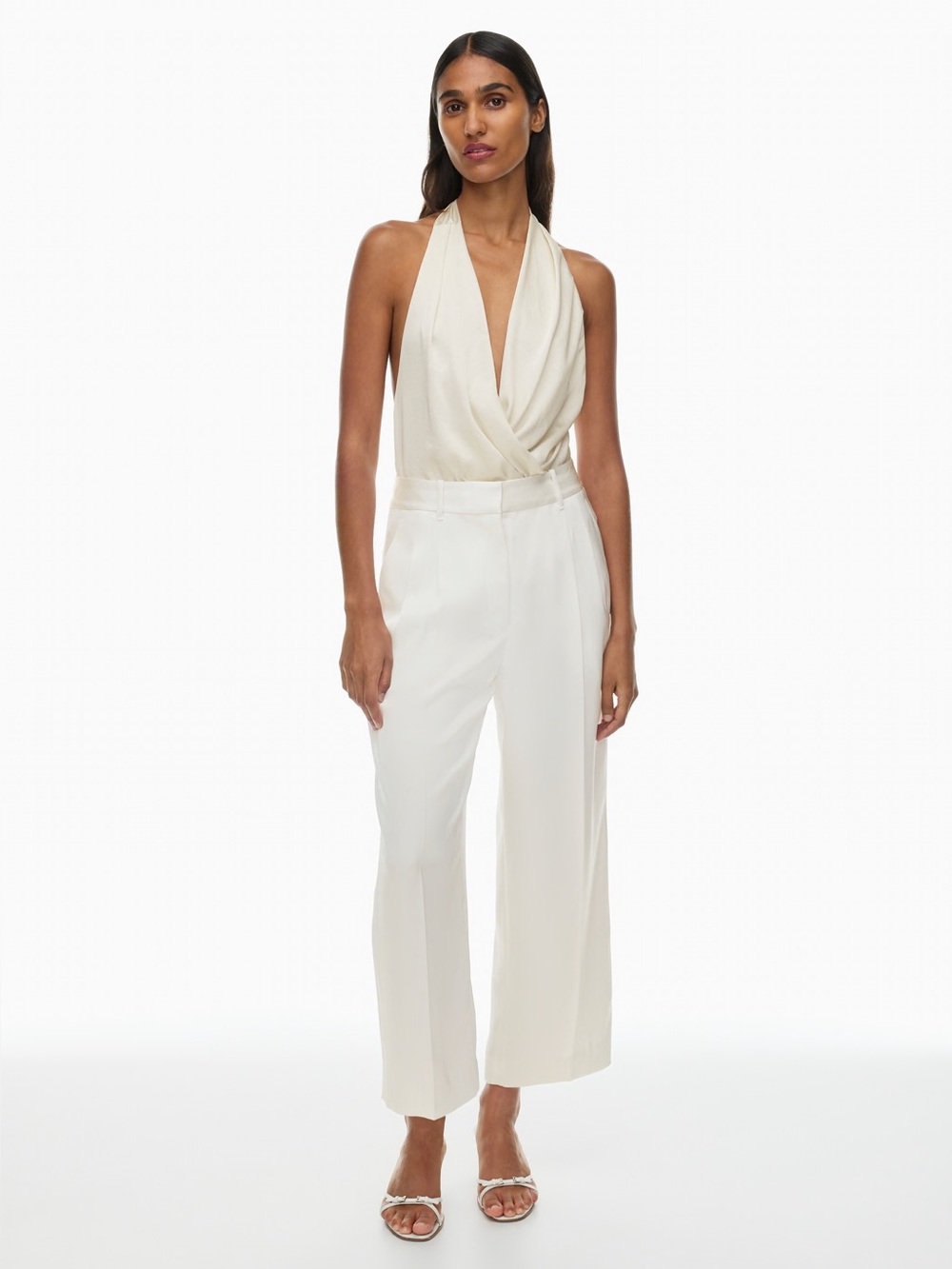 ARITZIA EFFORTLESS PANT - SATIN CROPPED - Size 00 Light Birch!